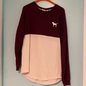 Burgundy & White PINK Top